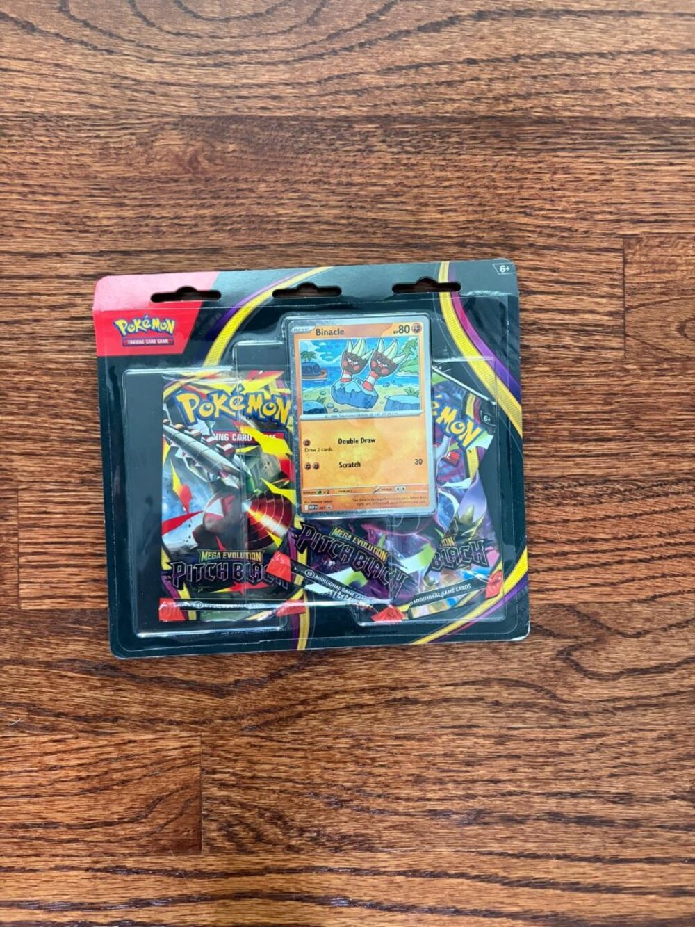Pokémon TCG Mega Evolution Pitch Black 3- Pack Blister with Binacle Promo Card